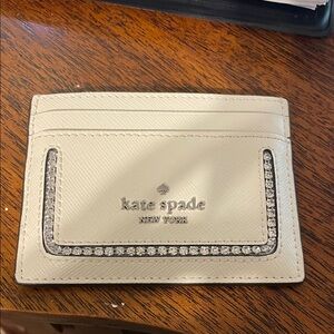 Kate Spade Ivory Card Holder with Sparkling Accents